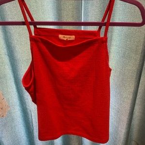Madewell Women's Red Spaghetti Strap Blouse